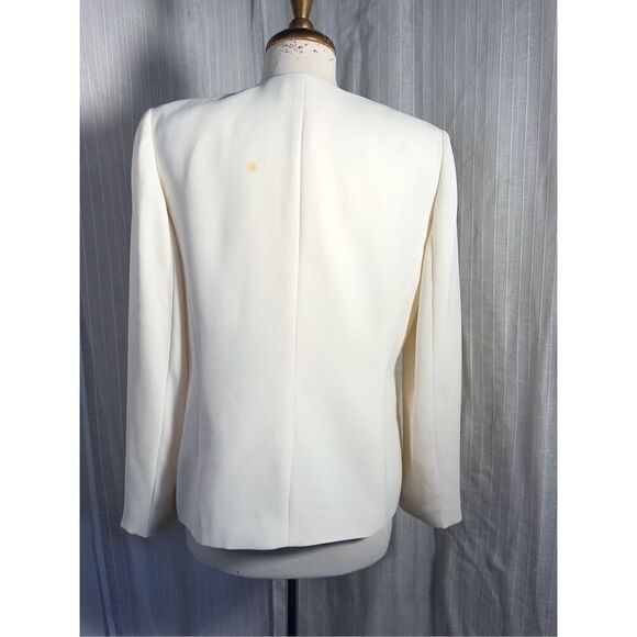Le Suit Separates Cream Thick Shoulder Blazer- Size 10 - Picture 4 of 6